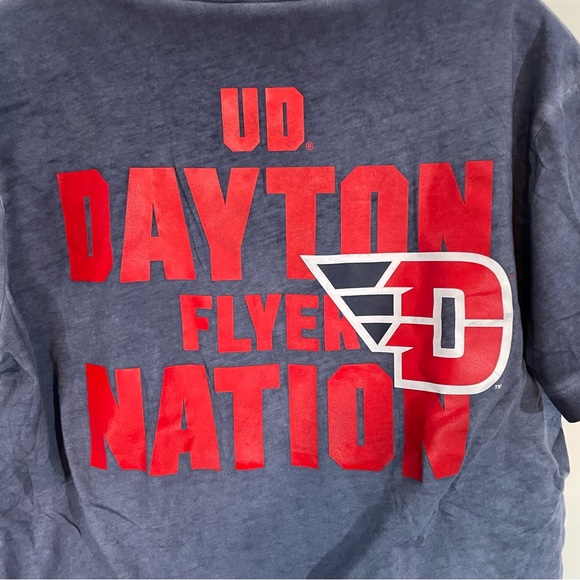 PINK Victoria Secret University of Dayton Flyers UD Navy Blue T-Shirt Pocket Tee - Picture 8 of 10